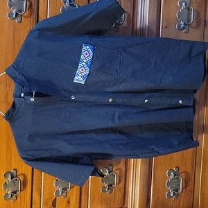 Mexican style men's short sleeve dress shirt